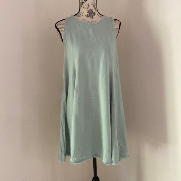 Altar'd State Mint Green Women's Swing Dress Size Medium Sleeveless, Fringe NWT - Picture 1 of 4